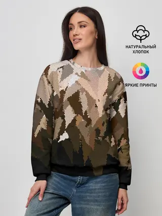 Женский свитшот / Бежево-коричневая мозаика