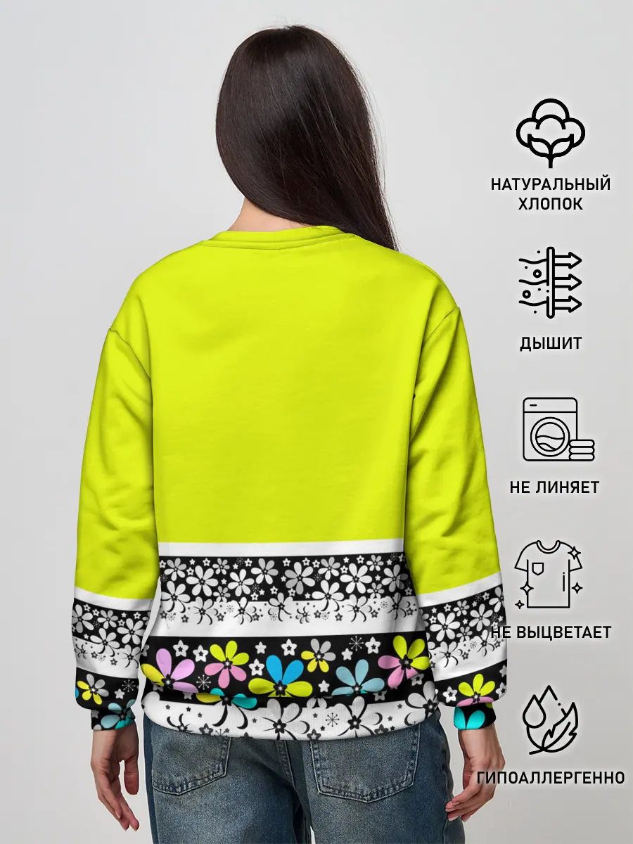Женский свитшот / Яркий цветочный узор
