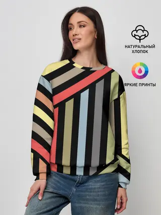 Женский свитшот / Абстрактный полосатый узор