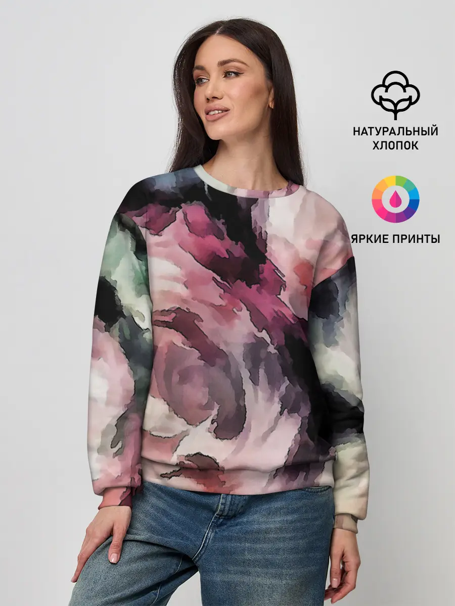 Женский свитшот / Абстрактные розы