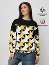 Женский свитшот / Черно-желтый геометрический