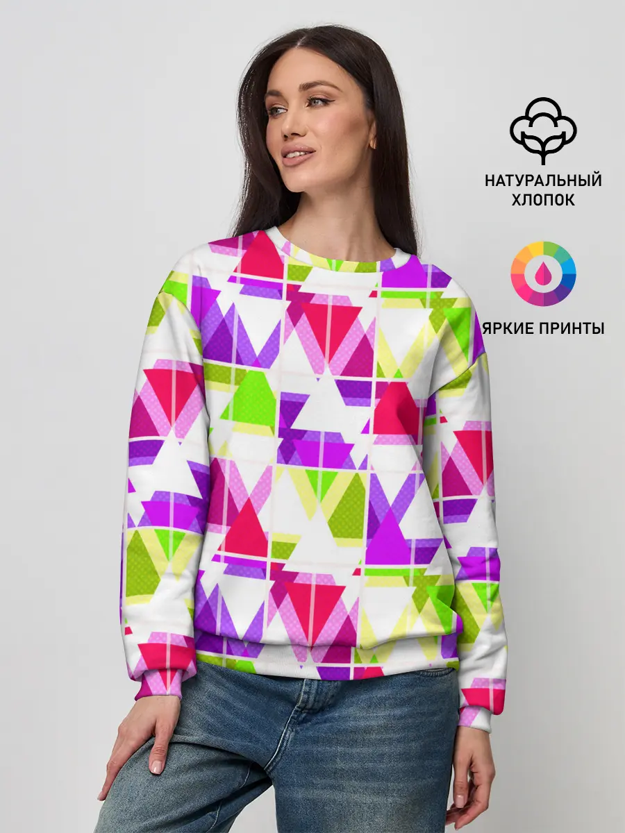 Женский свитшот / Абстрактный яркий узор