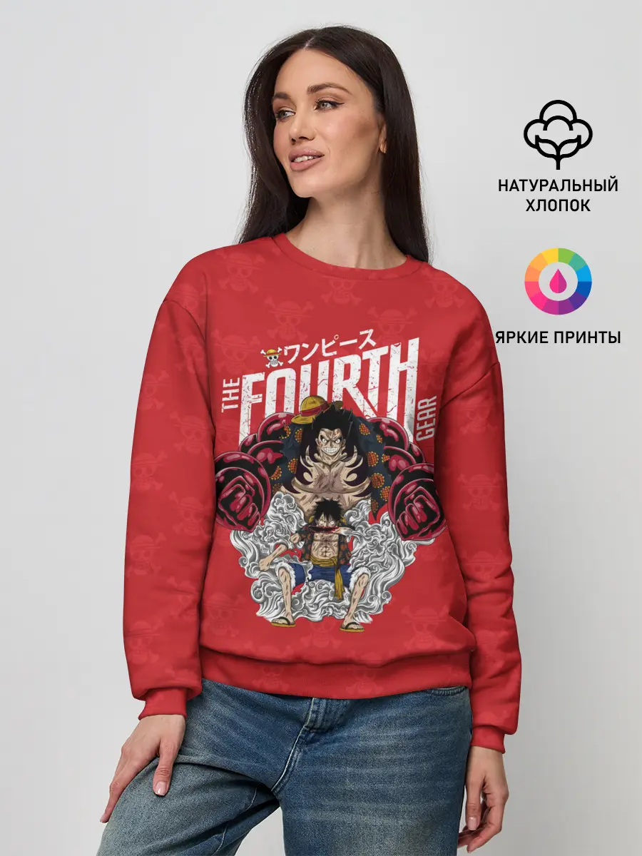 Женский свитшот / Луффи | резиновый Лу One Piece