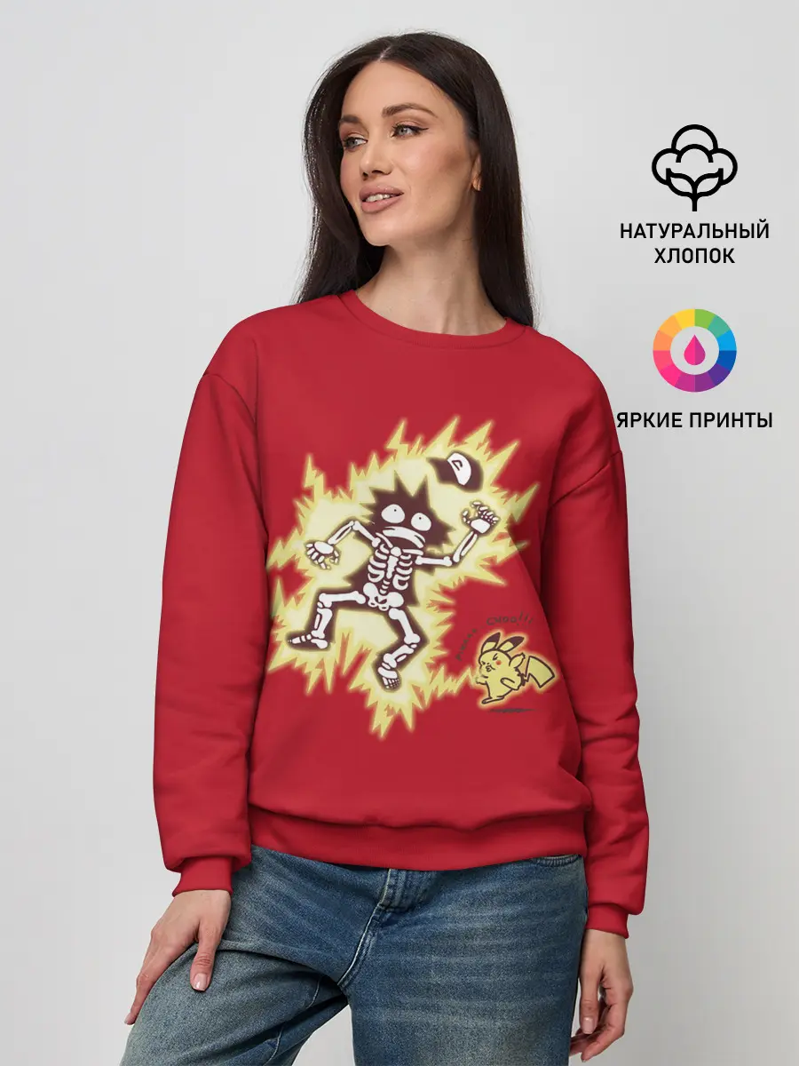 Женский свитшот / Знакомство с Пикачу