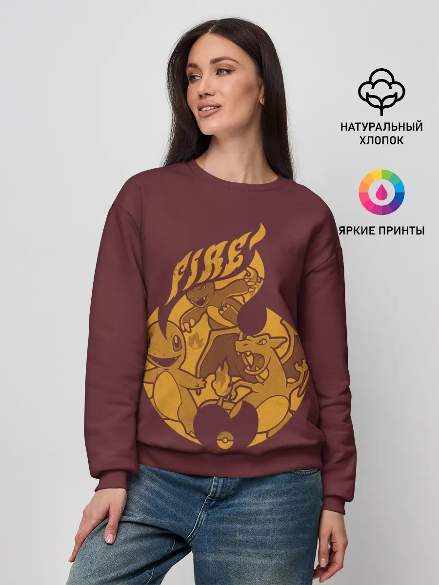 Женский свитшот / Покемоны огня