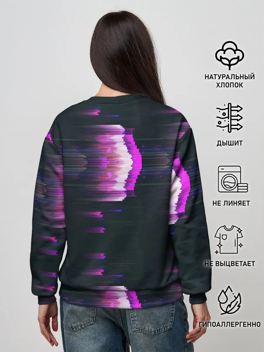 Женский свитшот / Розовый глитч