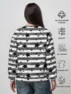 Женский свитшот / Черно-белый полосатый узор
