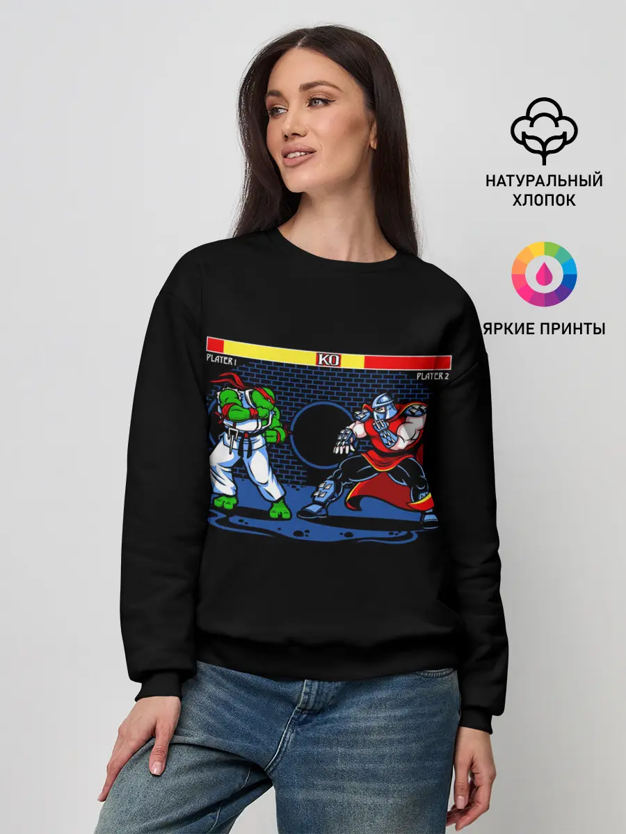 Женский свитшот / Черепашки 8 бит