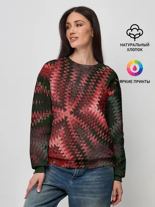 Женский свитшот / Серо-коричневый узор