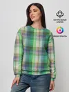 Женский свитшот / Зеленый клетчатый узор
