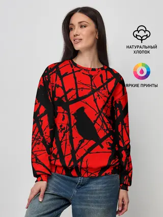 Женский свитшот / Хоррор Мрачный лес