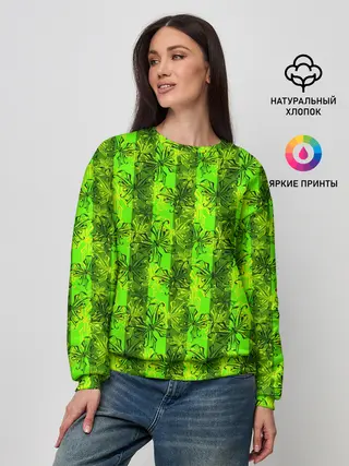 Женский свитшот / Неоновый полосатый узор