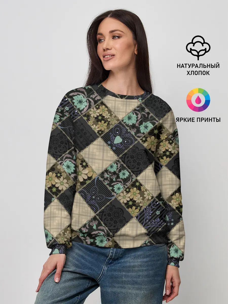 Женский свитшот / Лоскутное шитье