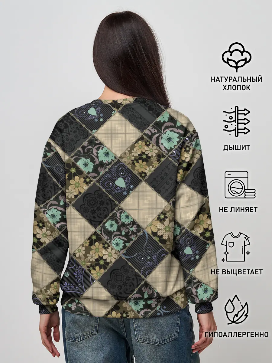 Женский свитшот / Лоскутное шитье