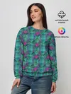Женский свитшот / Бирюзовый клетчатый узор
