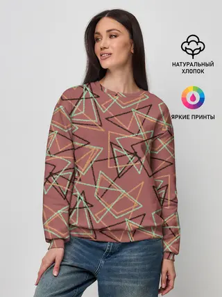 Женский свитшот / Террактовый геометрический