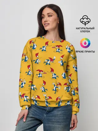 Женский свитшот / Такой разный Дятел Вуди
