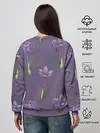 Женский свитшот / Цветы шафрана на фиолетовом