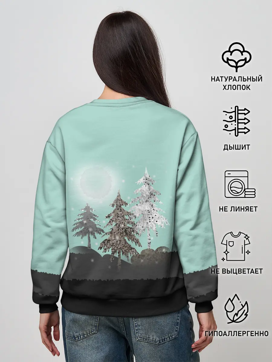 Женский свитшот / Лес. Мозаичный узор