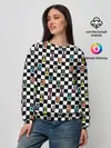 Женский свитшот / Яркая шахматная доска