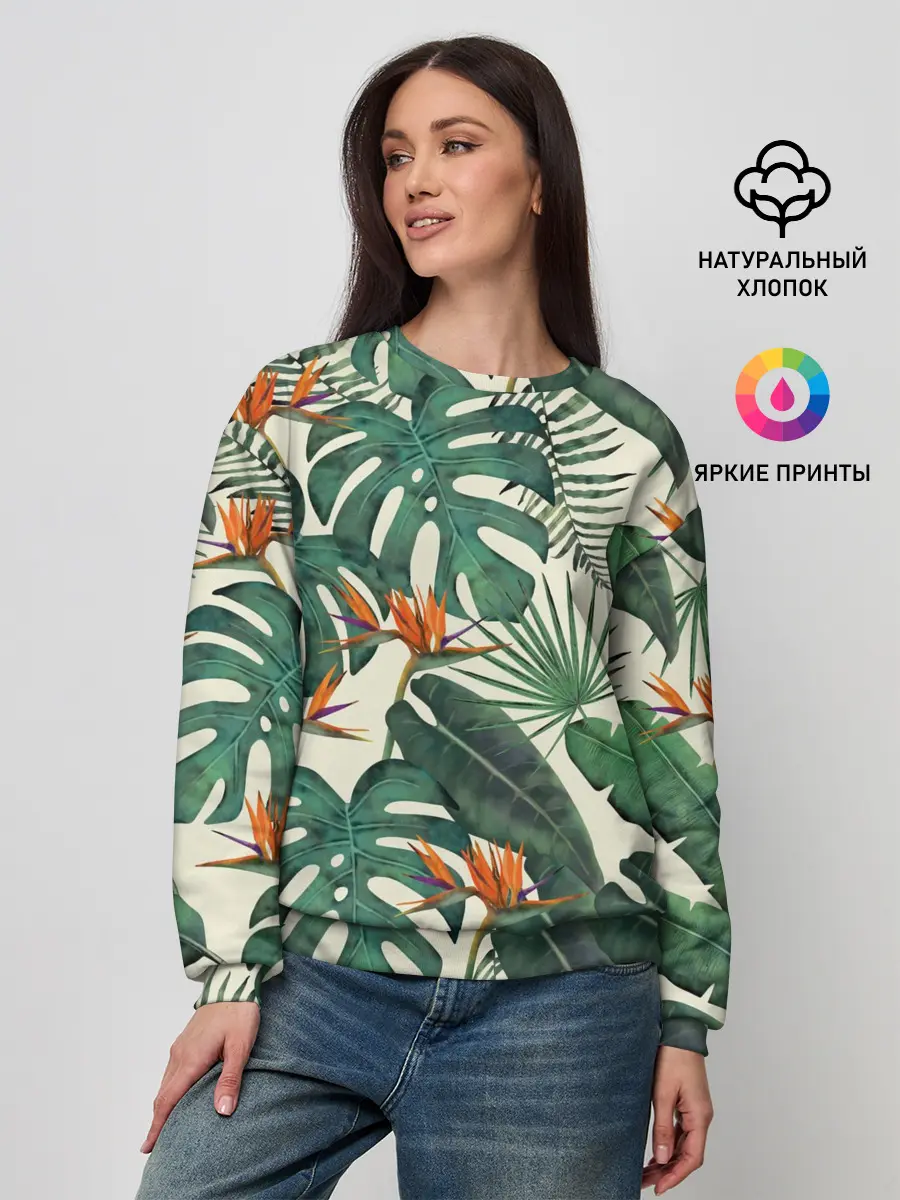 Женский свитшот / Тропический паттерн