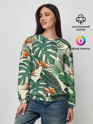 Женский свитшот / Тропический паттерн
