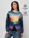 Женский свитшот / ПЕЙЗАЖ НАД ЗВЕЗДАМИ