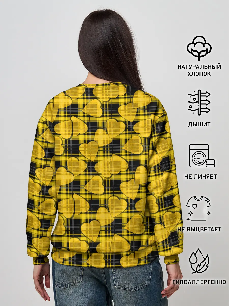 Женский свитшот / Желто-черный модный узор