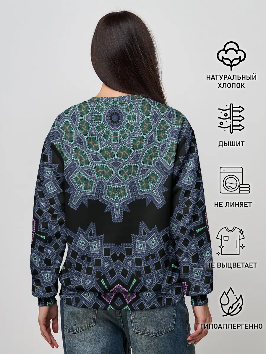 Женский свитшот / Перламутровый узор восточный