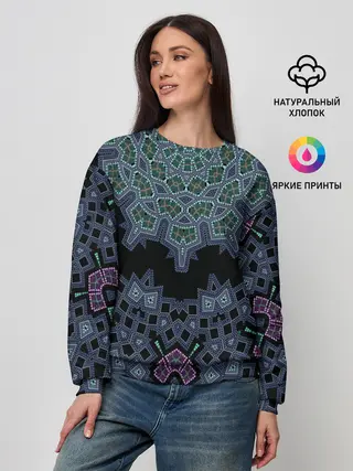 Женский свитшот / Перламутровый узор восточный