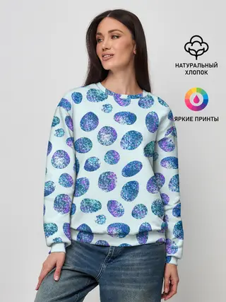 Женский свитшот / Драгоценные синие камни