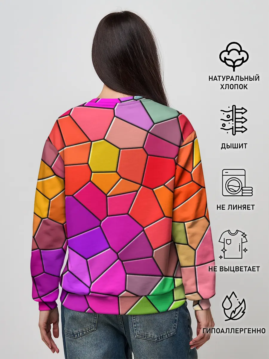 Женский свитшот / Мозаика цветная