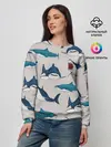 Женский свитшот / Кровожадные акулы паттерн