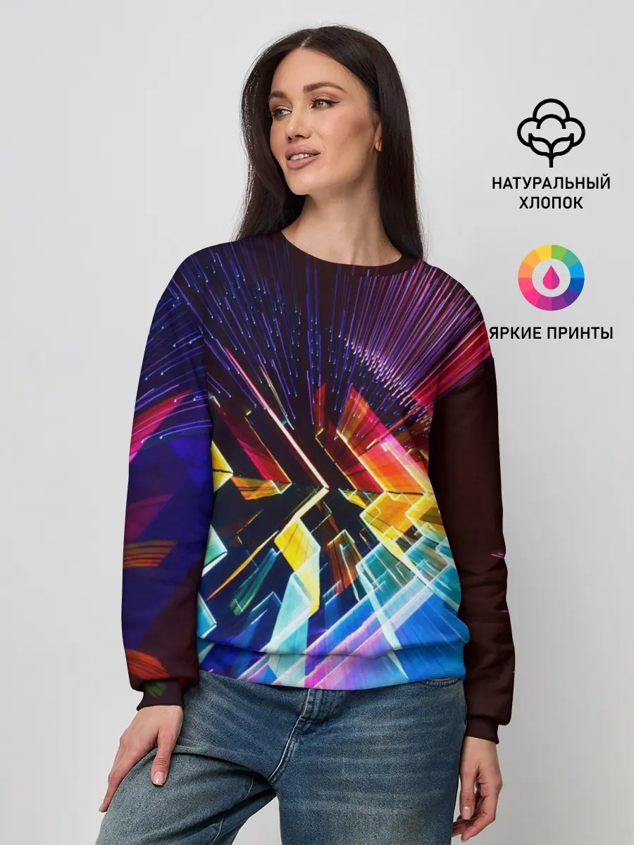 Женский свитшот / Цифровая радуга