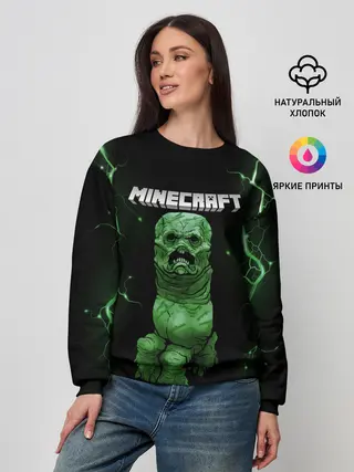 Женский свитшот / CREEPER 3D | MINECRAFT 3D