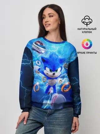 Женский свитшот / SONIC | СИНИЙ ЁЖ