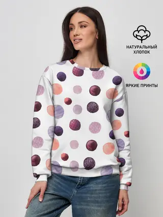 Женский свитшот / Акварельные сиреневые круги