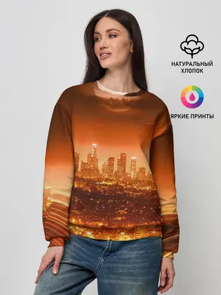 Женский свитшот / Закат в Нью Йорке
