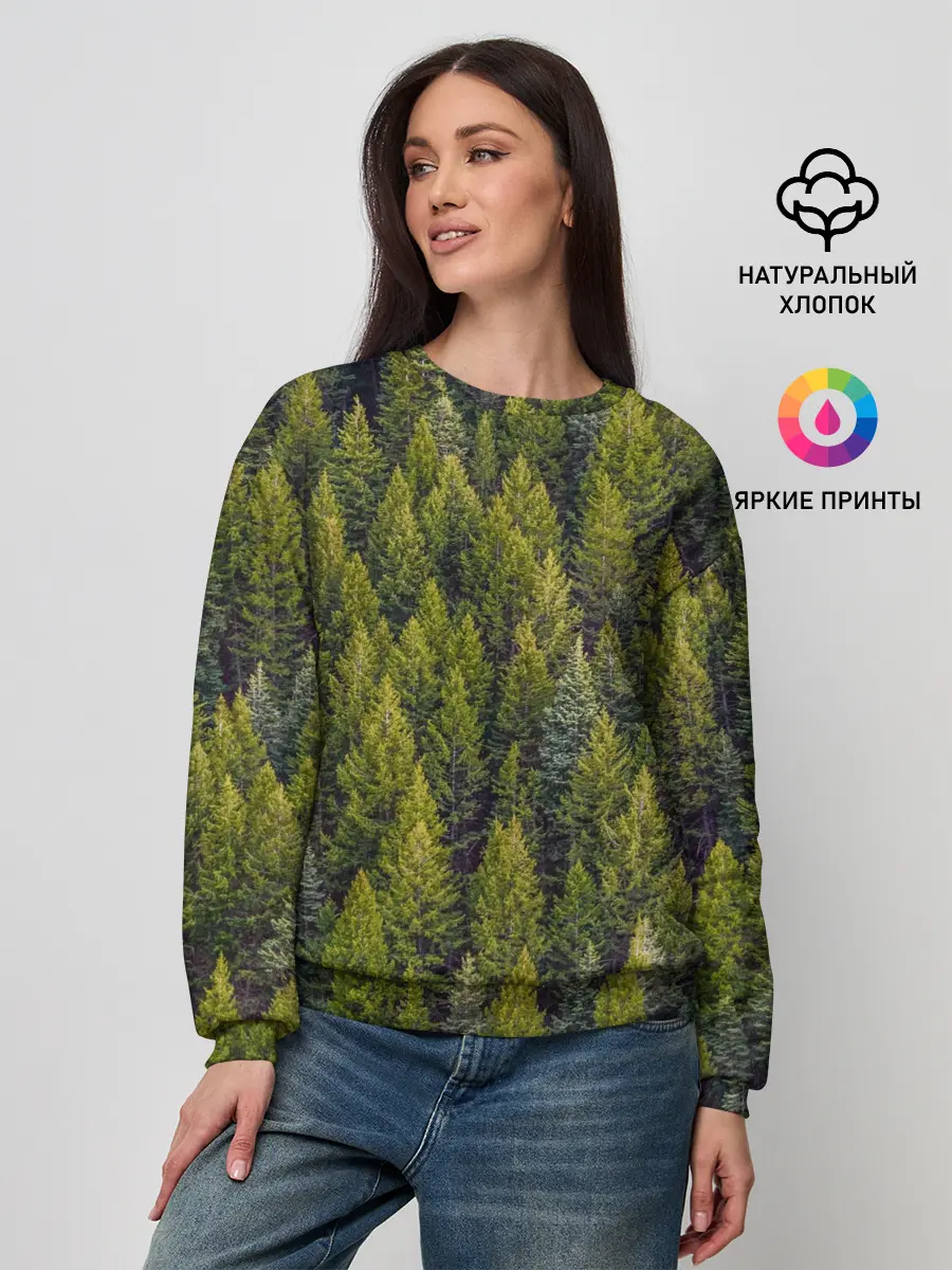 Женский свитшот / лес вечный
