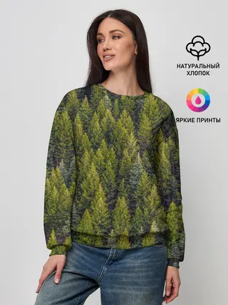 Женский свитшот / лес вечный