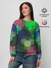Женский свитшот / Разноцветный геометрический уз
