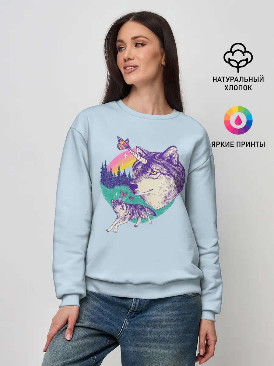 Женский свитшот / Волк единорог