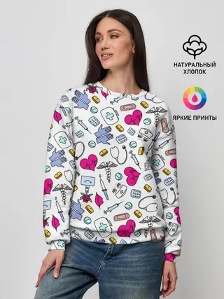 Женский свитшот / Медицинский паттерн