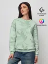 Женский свитшот / Зеленые листья на светло зеленом