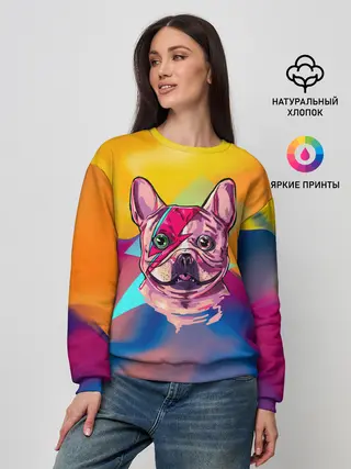 Женский свитшот / Собака с молнией