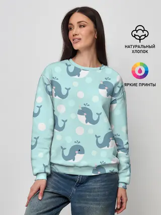 Женский свитшот / Единорогие киты