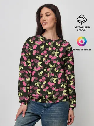 Женский свитшот / Вишневый узор