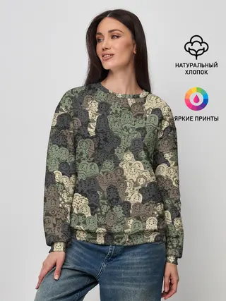 Женский свитшот / Камуфляж из матрёшек