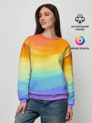 Женский свитшот / РАДУЖНЫЕ ВОЛНЫ | RAINBOW WAVES