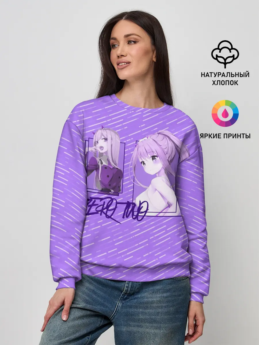 Женский свитшот / Zero Two в прямоугольнике